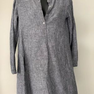 Linen tunic/dress is 38 inches across bust